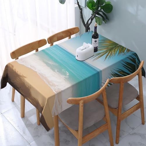 VVTDESA Tischdecke mit Palmenblättern, rechteckig, waschbar, dekorativ, Tischdecke für Esstische, Party, Buffet, Camping, 137 x 183 cm VVTDESA Tischdecke mit Palmenblättern, rechteckig, waschbar, dekorativ, Tischdecke für Esstische, Party, Buffet, Camping, 137 x 183 cm von VVTDESA
