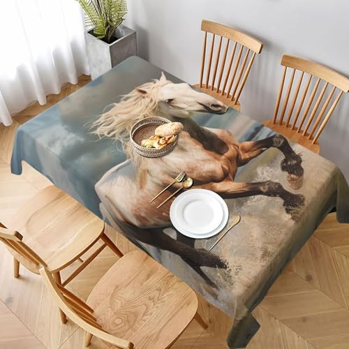VVTDESA Tischdecke mit Pferdemotiv, rechteckig, Stoff, waschbar, für Esstische, Party, Buffet, Camping, 152,4 x 228,6 cm VVTDESA Tischdecke mit Pferdemotiv, rechteckig, Stoff, waschbar, für Esstische, Party, Buffet, Camping, 152,4 x 228,6 cm von VVTDESA