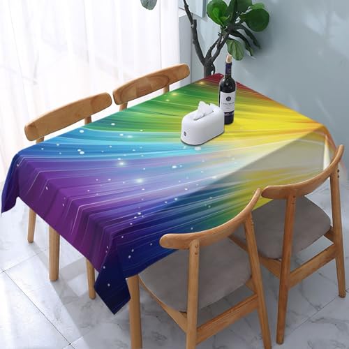 VVTDESA Tischdecke mit Regenbogenstreifen, 137,2 x 183,9 cm, rechteckig, waschbar, Dekoration, Tischdecke für Esstische, Party, Buffet, Camping VVTDESA Tischdecke mit Regenbogenstreifen, 137,2 x 183,9 cm, rechteckig, waschbar, Dekoration, Tischdecke für Esstische, Party, Buffet, Camping von VVTDESA