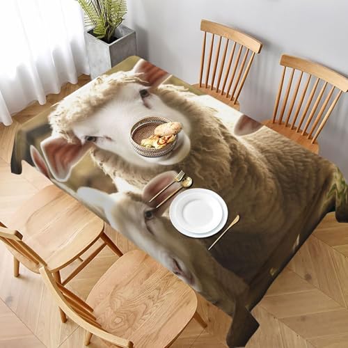 VVTDESA Tischdecke mit Schaf- und Lämmer-Motiv, rechteckig, Stoff, waschbar, dekorativ, Tischdecke für Esstische, Party, Buffet, Camping, 152,4 x 228,6 cm VVTDESA Tischdecke mit Schaf- und Lämmer-Motiv, rechteckig, Stoff, waschbar, dekorativ, Tischdecke für Esstische, Party, Buffet, Camping, 152,4 x 228,6 cm von VVTDESA