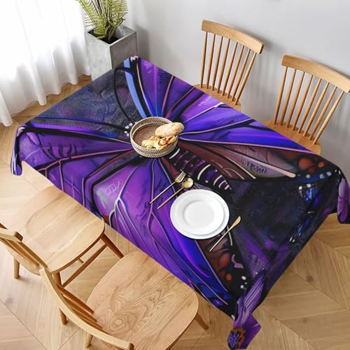 VVTDESA Tischdecke mit Schmetterlingsmotiv, bedruckt, 152,4 x 228,6 cm, waschbar, Dekoration, Tischdecke für Esstische, Party, Buffet, Camping VVTDESA Tischdecke mit Schmetterlingsmotiv, bedruckt, 152,4 x 228,6 cm, waschbar, Dekoration, Tischdecke für Esstische, Party, Buffet, Camping von VVTDESA
