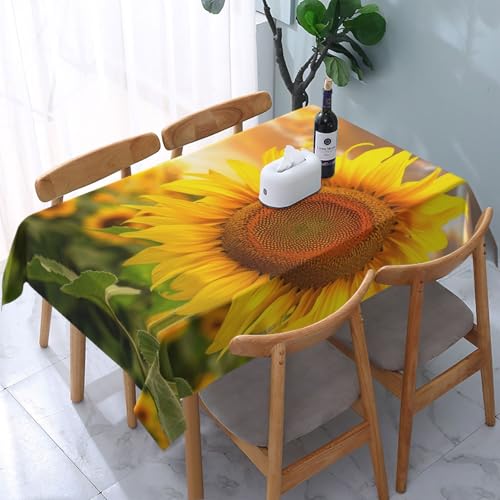 VVTDESA Tischdecke mit Sonnenblumen-Druck, rechteckig, Stoff, waschbar, für Esstische, Party, Buffet, Camping, 137 x 183 cm VVTDESA Tischdecke mit Sonnenblumen-Druck, rechteckig, Stoff, waschbar, für Esstische, Party, Buffet, Camping, 137 x 183 cm von VVTDESA