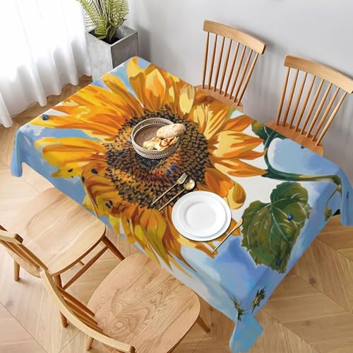 VVTDESA Tischdecke mit Sonnenblumen-Motiv, 152,4 x 228,6 cm, rechteckig, waschbar, Dekoration, Tischdecke für Esstische, Party, Buffet, Camping VVTDESA Tischdecke mit Sonnenblumen-Motiv, 152,4 x 228,6 cm, rechteckig, waschbar, Dekoration, Tischdecke für Esstische, Party, Buffet, Camping von VVTDESA