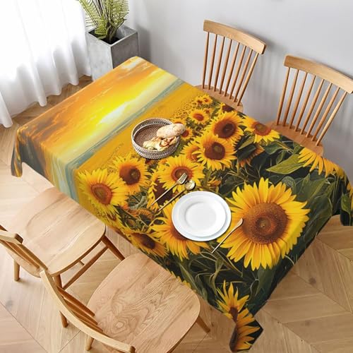 VVTDESA Tischdecke mit Sonnenblumenfeld-Druck, rechteckig, Stoff, waschbar, Dekoration, Tischdecke für Esstische, Party, Buffet, Camping, 152,4 x 228,6 cm VVTDESA Tischdecke mit Sonnenblumenfeld-Druck, rechteckig, Stoff, waschbar, Dekoration, Tischdecke für Esstische, Party, Buffet, Camping, 152,4 x 228,6 cm von VVTDESA