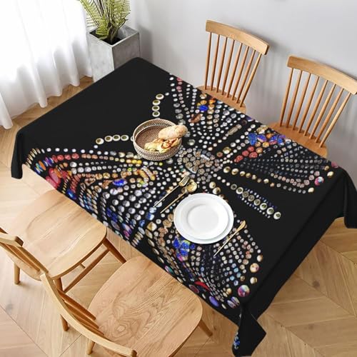 VVTDESA Tischdecke mit Strass-Schmetterling-Motiv, 152,4 x 228,6 cm, rechteckig, Stoff, waschbar, Dekoration, Tischdecke für Esstische, Party, Buffet, Camping VVTDESA Tischdecke mit Strass-Schmetterling-Motiv, 152,4 x 228,6 cm, rechteckig, Stoff, waschbar, Dekoration, Tischdecke für Esstische, Party, Buffet, Camping von VVTDESA