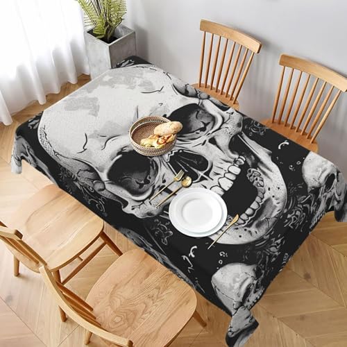 VVTDESA Tischdecke mit Totenkopf-Hintergrund, bedruckt, 152,4 x 228,6 cm, rechteckige Stoff-Tischdecke, waschbar, Dekoration, Tischdecke für Esstische, Party, Buffet, Camping VVTDESA Tischdecke mit Totenkopf-Hintergrund, bedruckt, 152,4 x 228,6 cm, rechteckige Stoff-Tischdecke, waschbar, Dekoration, Tischdecke für Esstische, Party, Buffet, Camping von VVTDESA