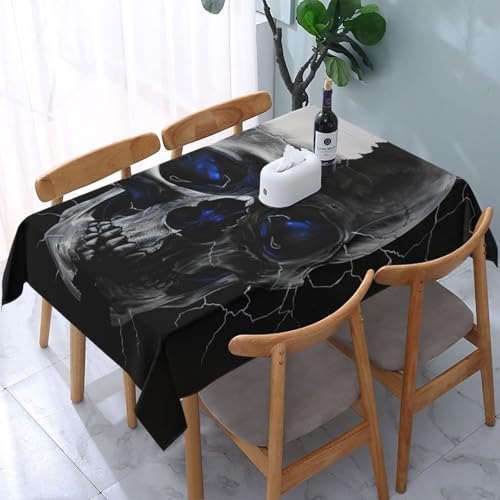 VVTDESA Tischdecke mit Totenkopf-Motiv, bedruckt, 137 x 183 cm, rechteckig, waschbar, Dekoration, Tischdecke für Esstische, Party, Buffet, Camping VVTDESA Tischdecke mit Totenkopf-Motiv, bedruckt, 137 x 183 cm, rechteckig, waschbar, Dekoration, Tischdecke für Esstische, Party, Buffet, Camping von VVTDESA