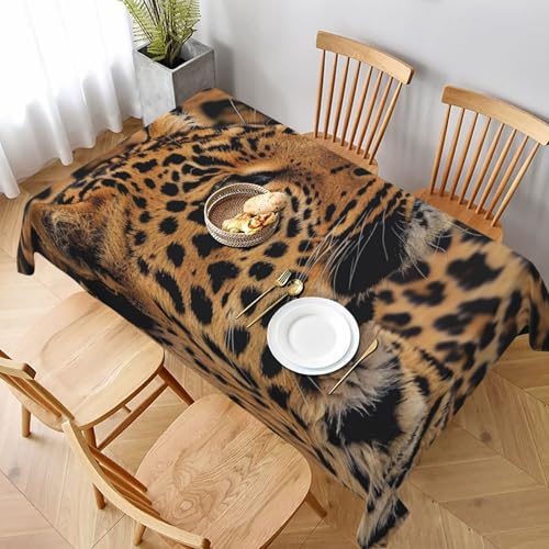 VVTDESA Tischdecke mit WildLeopardenmuster, 152,4 x 228,6 cm, rechteckig, waschbar, Dekoration, Tischdecke für Esstische, Party, Buffet, Camping VVTDESA Tischdecke mit WildLeopardenmuster, 152,4 x 228,6 cm, rechteckig, waschbar, Dekoration, Tischdecke für Esstische, Party, Buffet, Camping von VVTDESA
