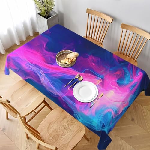 VVTDESA Tischdecke mit blauem und feuerfestem Druck, rechteckig, Stoff, waschbar, für Esstische, Party, Buffet, Camping, 152,4 x 228,6 cm VVTDESA Tischdecke mit blauem und feuerfestem Druck, rechteckig, Stoff, waschbar, für Esstische, Party, Buffet, Camping, 152,4 x 228,6 cm von VVTDESA