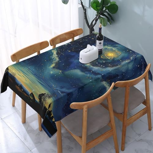 VVTDESA Tischdecke mit himmlischer Aufdruck, rechteckig, Stoff, waschbar, für Esstische, Party, Buffet, Camping, 137 x 183 cm VVTDESA Tischdecke mit himmlischer Aufdruck, rechteckig, Stoff, waschbar, für Esstische, Party, Buffet, Camping, 137 x 183 cm von VVTDESA