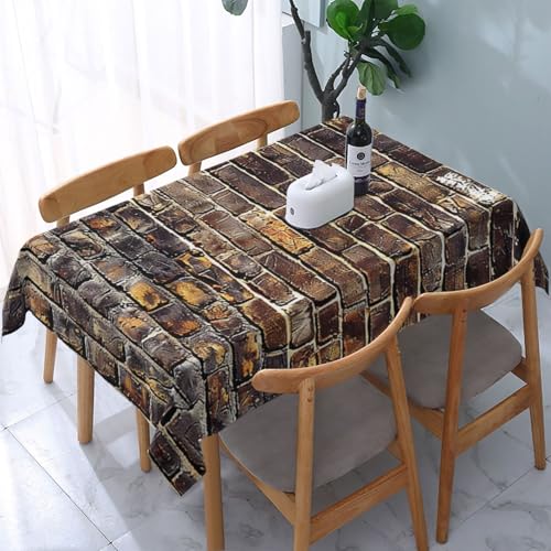 VVTDESA Tischdecke mit industrieller Ziegelmauer-Hintergrund, bedruckt, rechteckig, Stoff, waschbar, Dekoration, Tischdecke für Esstische, Party, Buffet, Camping, 137 x 183 cm VVTDESA Tischdecke mit industrieller Ziegelmauer-Hintergrund, bedruckt, rechteckig, Stoff, waschbar, Dekoration, Tischdecke für Esstische, Party, Buffet, Camping, 137 x 183 cm von VVTDESA