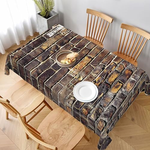 VVTDESA Tischdecke mit industrieller Ziegelmauer-Hintergrund, bedruckt, rechteckig, Stoff, waschbar, Dekoration, Tischdecke für Esstische, Party, Buffet, Camping, 152,4 x 228,6 cm VVTDESA Tischdecke mit industrieller Ziegelmauer-Hintergrund, bedruckt, rechteckig, Stoff, waschbar, Dekoration, Tischdecke für Esstische, Party, Buffet, Camping, 152,4 x 228,6 cm von VVTDESA