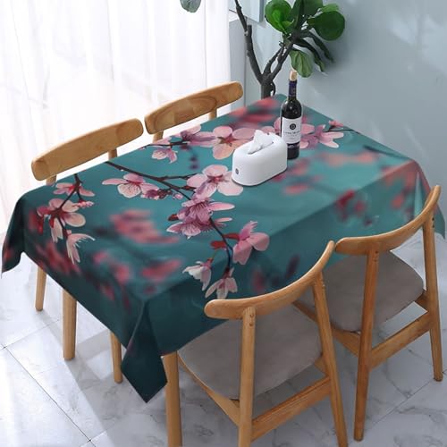 VVTDESA Tischdecke mit japanischen Kirschblumen, bedruckt, rechteckig, Stoff, waschbar, Dekoration, Tischdecke für Esstische, Party, Buffet, Camping, 137 x 183 cm VVTDESA Tischdecke mit japanischen Kirschblumen, bedruckt, rechteckig, Stoff, waschbar, Dekoration, Tischdecke für Esstische, Party, Buffet, Camping, 137 x 183 cm von VVTDESA