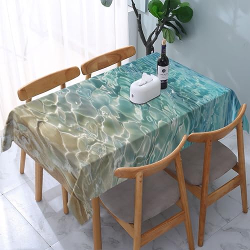 VVTDESA Tischdecke mit klarem Meerwasserdruck, rechteckig, Stoff, waschbar, für Esstische, Party, Buffet, Camping, 137 x 183 cm VVTDESA Tischdecke mit klarem Meerwasserdruck, rechteckig, Stoff, waschbar, für Esstische, Party, Buffet, Camping, 137 x 183 cm von VVTDESA