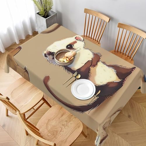 VVTDESA Tischdecke mit niedlichem Frettchen-Motiv, 152,4 x 228,6 cm, rechteckig, waschbar, Dekoration, Tischdecke für Esstische, Party, Buffet, Camping VVTDESA Tischdecke mit niedlichem Frettchen-Motiv, 152,4 x 228,6 cm, rechteckig, waschbar, Dekoration, Tischdecke für Esstische, Party, Buffet, Camping von VVTDESA