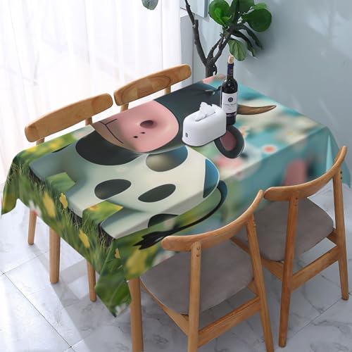 VVTDESA Tischdecke mit niedlichem Kuhmotiv, rechteckig, Stoff, waschbar, dekorativ, Tischdecke für Esstische, Party, Buffet, Camping, 137 x 183 cm VVTDESA Tischdecke mit niedlichem Kuhmotiv, rechteckig, Stoff, waschbar, dekorativ, Tischdecke für Esstische, Party, Buffet, Camping, 137 x 183 cm von VVTDESA