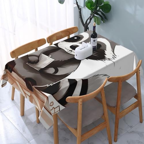 VVTDESA Tischdecke mit niedlichem Waschbär-Motiv, rechteckig, Stoff, waschbar, für Esstische, Party, Buffet, Camping, 137 x 183 cm VVTDESA Tischdecke mit niedlichem Waschbär-Motiv, rechteckig, Stoff, waschbar, für Esstische, Party, Buffet, Camping, 137 x 183 cm von VVTDESA
