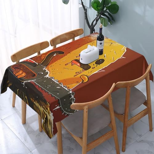 VVTDESA Tischdecke mit niedlicher weinender Kettensäge, bedruckt, 137 x 183 cm, rechteckig, waschbar, Dekoration, Tischdecke für Esstische, Party, Buffet, Camping VVTDESA Tischdecke mit niedlicher weinender Kettensäge, bedruckt, 137 x 183 cm, rechteckig, waschbar, Dekoration, Tischdecke für Esstische, Party, Buffet, Camping von VVTDESA