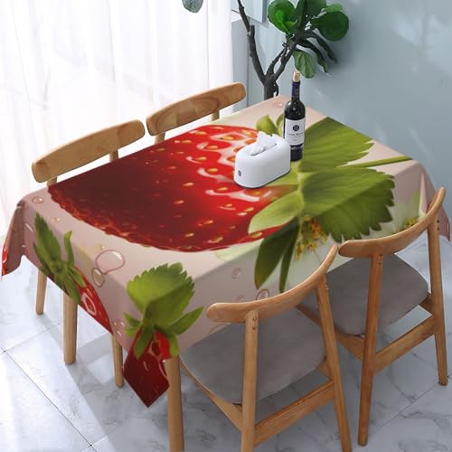 VVTDESA Tischdecke mit schönem Erdbeermotiv, 137 x 183 cm, rechteckig, waschbar, Dekoration, Tischdecke für Esstische, Party, Buffet, Camping, 137 x 183 cm VVTDESA Tischdecke mit schönem Erdbeermotiv, 137 x 183 cm, rechteckig, waschbar, Dekoration, Tischdecke für Esstische, Party, Buffet, Camping, 137 x 183 cm von VVTDESA