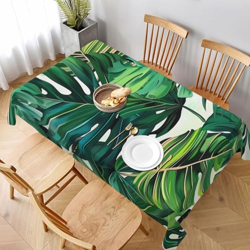 VVTDESA Tischdecke mit tropischen Blättern, bedruckt, rechteckig, Stoff, waschbar, Dekoration, Tischdecke für Esstische, Party, Buffet, Camping, 152,4 x 228,6 cm VVTDESA Tischdecke mit tropischen Blättern, bedruckt, rechteckig, Stoff, waschbar, Dekoration, Tischdecke für Esstische, Party, Buffet, Camping, 152,4 x 228,6 cm von VVTDESA