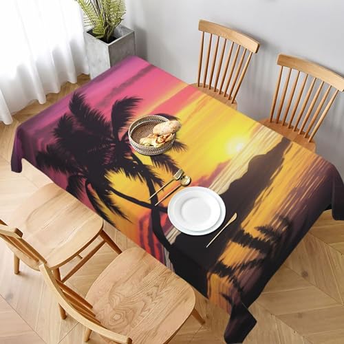 VVTDESA Tischdecke mit tropischer Palme, bedruckt, rechteckig, Stoff, waschbar, Dekoration, Tischdecke für Esstische, Party, Buffet, Camping, 152,4 x 228,6 cm VVTDESA Tischdecke mit tropischer Palme, bedruckt, rechteckig, Stoff, waschbar, Dekoration, Tischdecke für Esstische, Party, Buffet, Camping, 152,4 x 228,6 cm von VVTDESA