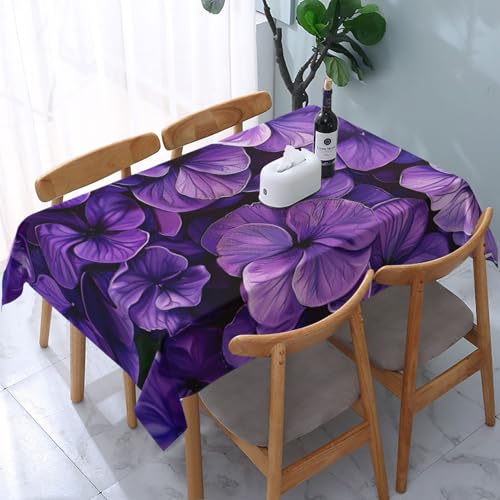 VVTDESA Tischdecke mit violettem Blumendruck, 137 x 183 cm, rechteckig, waschbar, Dekoration, Tischdecke für Esstische, Party, Buffet, Camping VVTDESA Tischdecke mit violettem Blumendruck, 137 x 183 cm, rechteckig, waschbar, Dekoration, Tischdecke für Esstische, Party, Buffet, Camping von VVTDESA