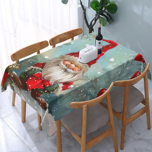 VVTDESA Traditionelle Weihnachtstischdecke mit Zwergenmotiv, 137 x 183 cm, rechteckig, Stoff, waschbar, Dekoration, Tischdecke für Esstische, Party, Buffet, Camping VVTDESA Traditionelle Weihnachtstischdecke mit Zwergenmotiv, 137 x 183 cm, rechteckig, Stoff, waschbar, Dekoration, Tischdecke für Esstische, Party, Buffet, Camping von VVTDESA