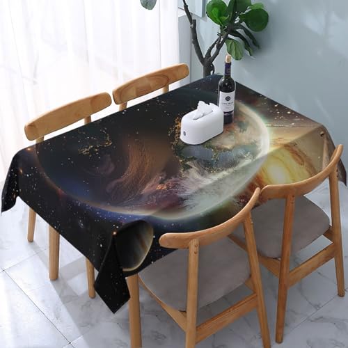 VVTDESA Universe Planet bedruckte Tischdecke, 137 x 183 cm, rechteckige Stoff-Tischdecke, waschbar, Dekoration, Tischdecke für Esstische, Party, Buffet, Camping VVTDESA Universe Planet bedruckte Tischdecke, 137 x 183 cm, rechteckige Stoff-Tischdecke, waschbar, Dekoration, Tischdecke für Esstische, Party, Buffet, Camping von VVTDESA