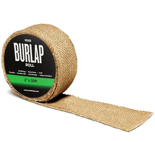 VViViD Jute-Stoffrolle, 5,1 cm x 10,7 m, natürliche Jute, für Bastelarbeiten, Hochzeitsdekorationen, Geschenkverpackungen und Akzente für Zuhause von VViViD