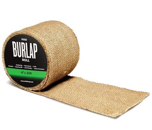 VViViD Jute-Stoffrolle (10,2 cm x 10,7 m), natürliche Jute, für Bastelarbeiten, Hochzeitsdekorationen, Geschenkverpackungen und Akzente für Zuhause von VViViD