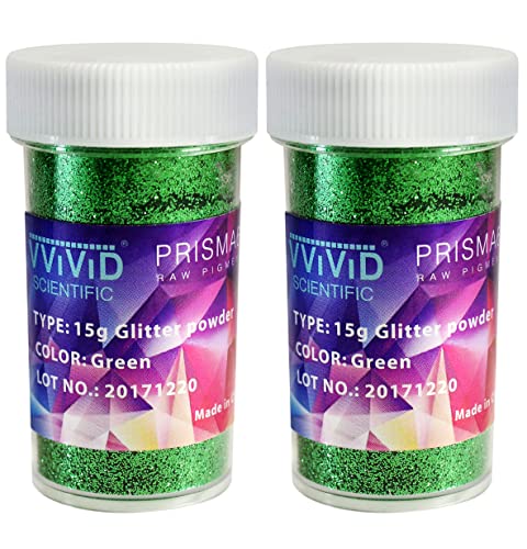 VViViD Prisma65 Glitzer-Grün-Metallic-Pigmentpulver, 15 g, 2 Stück VViViD Prisma65 Glitzer-Grün-Metallic-Pigmentpulver, 15 g, 2 Stück von VViViD