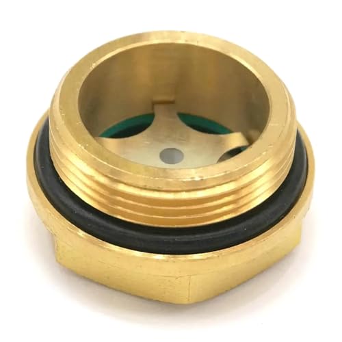 VWWJCCRO M30x1.5mm Metric Male Brass Oil Level Sight Glass Window Hex Head for Air Compressor Gearbox von VWWJCCRO