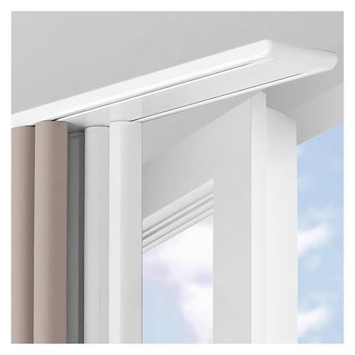 VXHCS Doppelreihige Vorhangschiene, 10cm Breit Aus Aluminiumlegierung Vorhangschienensystem für Krankenhaus, Wohnzimmer, Schlafzimmer, Fenster(White,1.1M/3.6FT) von VXHCS