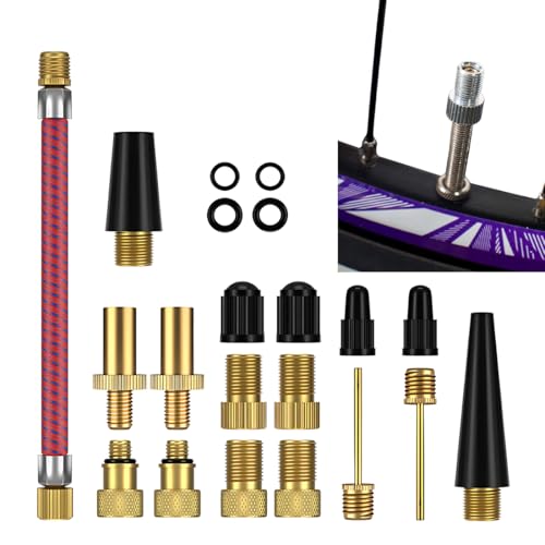 Fahrradventil Adapter Set, Dämpferpumpe,Alle Ventiladapter Fahrrad, Autoventil Adapter und französisches Ventil Adapter mit Sortierbox, Luftpumpe Adapter, Ballnadel und Kompressor Ventiladapter Fahrradventil Adapter Set, Dämpferpumpe,Alle Ventiladapter Fahrrad, Autoventil Adapter und französisches Ventil Adapter mit Sortierbox, Luftpumpe Adapter, Ballnadel und Kompressor Ventiladapter von VYIBPDY