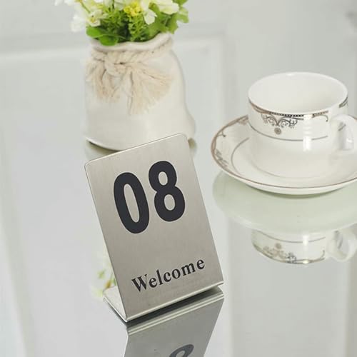 Edelstahl Tisch Nummer Karten, Tisch Nummern Tisch Zeichen Platte 1-20/50/100, Doppelseitige Zahlen, Stapelbar, Einfach Zu Reinigen Für Restaurant Café Bar Hochzeiten Party von VYUJHNBG