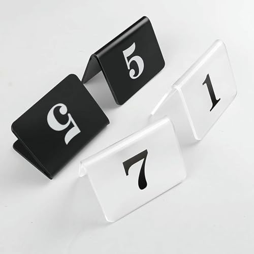 Restaurant Tisch Nummern1-10, Tisch Nummern Acryl Doppelseite Tisch Nummern Set, Doppelseite Acryl Zelt Stil Tisch Nummern Für Party, Bankette, Hochzeitsempfang, Veranstaltungen von VYUJHNBG