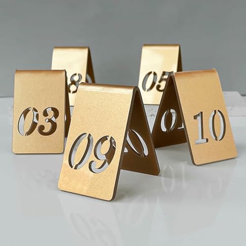 Tischnummern 1-10 Acryl-Doppelseite Nummerierte Tisch Zelte Restaurant Hochzeitskarten Karten Schilder, Hollow-Out-Design, Acryl-Tischnummern Für Hochzeitsempfang von VYUJHNBG