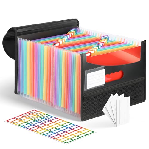 VYYTYYA Dokumentenmappe A4, 25 Fächer Fächermappe mit Registerkarten, A4 Größe Dokumentenorganizer, Wasserdichter File Organizer Regenbogen-Ordner für Büro, Schule und Zuhause VYYTYYA Dokumentenmappe A4, 25 Fächer Fächermappe mit Registerkarten, A4 Größe Dokumentenorganizer, Wasserdichter File Organizer Regenbogen-Ordner für Büro, Schule und Zuhause von VYYTYYA