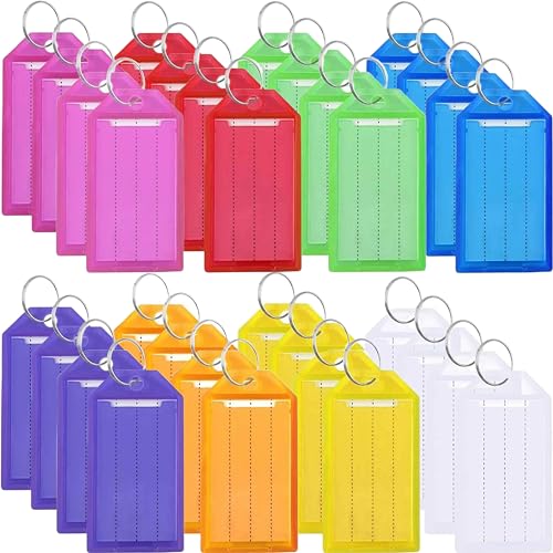 32 Stück Schlüsselanhänger Beschriftbar mit 32 Stück Extra Etiketten, 8 Farben Schlüssel Anhänger Schlüsselschilder mit Ring Schlüsselschilder zum Beschriften für Koffer Haustiere Gepäckstücke 32 Stück Schlüsselanhänger Beschriftbar mit 32 Stück Extra Etiketten, 8 Farben Schlüssel Anhänger Schlüsselschilder mit Ring Schlüsselschilder zum Beschriften für Koffer Haustiere Gepäckstücke von VYZUTR