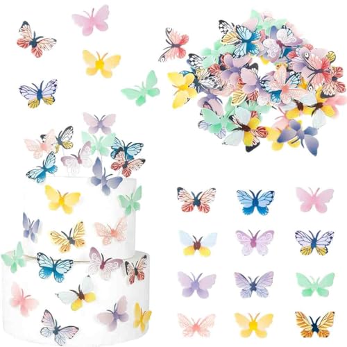 72 stücke Kuchen-Deckel, Schmetterlings-Kuchen-Deckel, bunte Schmetterlings Dekorationen für Hochzeit, Geburtstag, Party Lebensmittel Dekoration 72 stücke Kuchen-Deckel, Schmetterlings-Kuchen-Deckel, bunte Schmetterlings Dekorationen für Hochzeit, Geburtstag, Party Lebensmittel Dekoration von VYZUTR