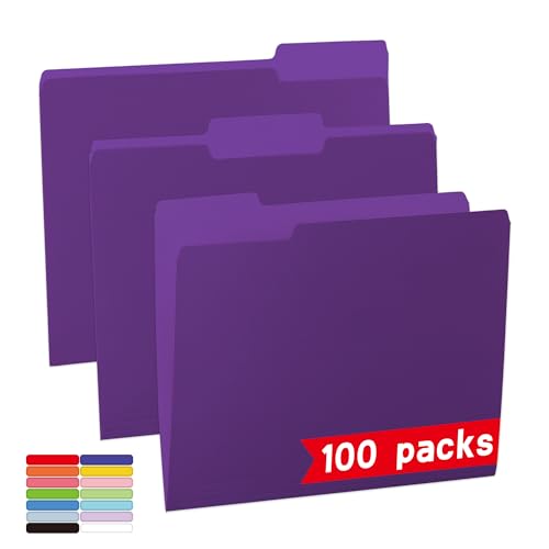 Dokumentenmappen, 1/3-geschnittene Register, Briefgröße, 21,6 x 27,9 cm, für Büro, Schule und Zuhause, Organizer, Dokumente, 100 Packungen, Violett Dokumentenmappen, 1/3-geschnittene Register, Briefgröße, 21,6 x 27,9 cm, für Büro, Schule und Zuhause, Organizer, Dokumente, 100 Packungen, Violett von VZCPYTPM