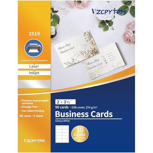 VZCPYTPM Bedruckbare Visitenkarten, 5,1 x 8,9 cm, 90 blanko, anpassbare Karten, für Tintenstrahl- und Laserdrucker, personalisierte Tischkarten, DIY-Karton VZCPYTPM Bedruckbare Visitenkarten, 5,1 x 8,9 cm, 90 blanko, anpassbare Karten, für Tintenstrahl- und Laserdrucker, personalisierte Tischkarten, DIY-Karton von VZCPYTPM