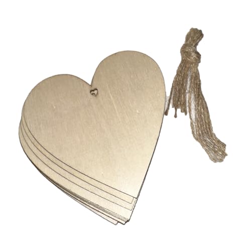 Herzscheiben aus Naturholz mit Schnur, 10,2 cm, Dekoration für Hochzeit und Valentinstag, Jahrestag, 10 Stück von VZNBJUAN