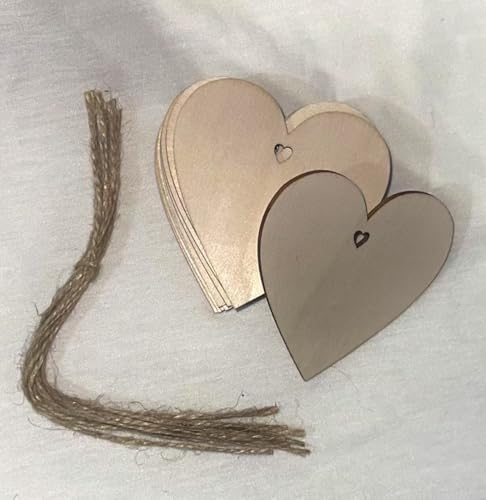 Holzherz-Ornamente, 7,6 cm, DIY Handwerk Ausschnitte mit Hanfseil, Partydekorationen, 60 Stück Holzherz-Ornamente, 7,6 cm, DIY Handwerk Ausschnitte mit Hanfseil, Partydekorationen, 60 Stück von VZNBJUAN