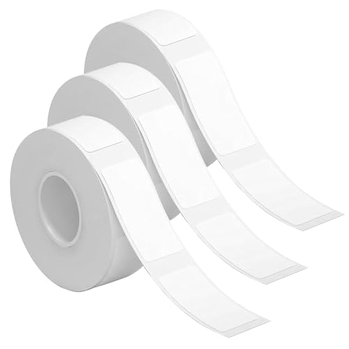 VZU 3 Rollen 12x40mm Etiketten Papier, Thermo Etikettenband, Selbstklebendes Etikettenband, Etiketten Wasserfest, Thermopapier Rolle für Haus, Büro und Schule, Weiß von VZU