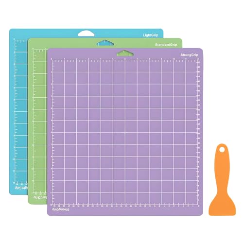 3er Set Schneidematte Cricut, 30,5x30,5 cm, Zubehör für Cricut Maker 3/Explore 3/Air 2/Air/One, Mehrfarbig (Blau, Grün, Lila), Rutschfest & Selbstklebend Schneidematten für Kunst, Basteln & Quilten von VZU