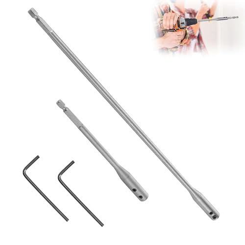 VZU 4 Stück 1/4 Bohrerverlängerungs-Set, 15,2 cm und 30,5 cm, Spatenbohrerverlängerung mit 2 Schlüsseln, Hartstahl, Spaten-Bit-Set für Drechsler, Möbel, Tischlerei und Bau VZU 4 Stück 1/4 Bohrerverlängerungs-Set, 15,2 cm und 30,5 cm, Spatenbohrerverlängerung mit 2 Schlüsseln, Hartstahl, Spaten-Bit-Set für Drechsler, Möbel, Tischlerei und Bau von VZU