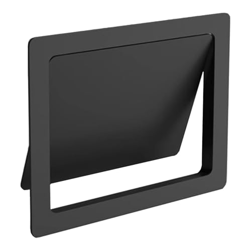 VZXATYOP Quadratischer Edelstahl-Mülleimer für die Wandmontage mit seitlich öffnender Klappe und ausbalancierter Scharnier-Innenklappe für Küchen Badezimmer gewerbliche Schränke(BLACK1) von VZXATYOP