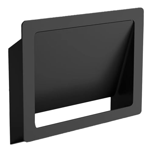 VZXATYOP Quadratischer Edelstahl-Mülleimer für die Wandmontage mit seitlich öffnender Klappe und ausbalancierter Scharnier-Innenklappe für Küchen Badezimmer gewerbliche Schränke(BLACK3) von VZXATYOP