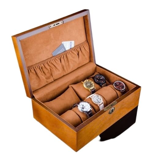 VZXATYOP Uhrenbox aus Holz mit Schloss braune Uhrenaufbewahrung for Herren Organizer Vitrine und Schmuckschatulle langlebige Uhrenvitrine mit sicherem Schließmechanismus VZXATYOP Uhrenbox aus Holz mit Schloss braune Uhrenaufbewahrung for Herren Organizer Vitrine und Schmuckschatulle langlebige Uhrenvitrine mit sicherem Schließmechanismus von VZXATYOP
